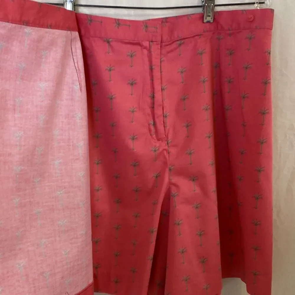 Charter Club Skort Salmon with Green Palm Tree Design Size 16